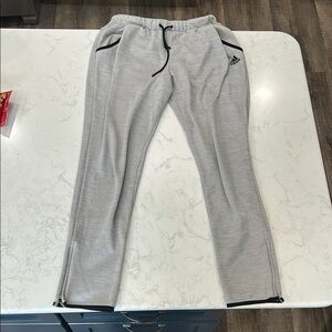 Adidas Gray Sweatpants with Elastic Waistband and Contrast Trim